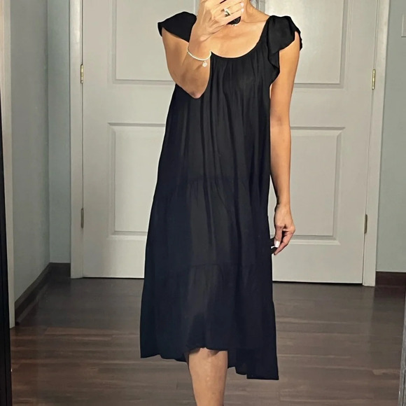 Raviya black see through tiered cover up size S - Picture 5 of 11